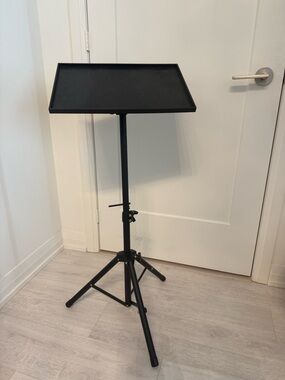 Black Adjustable Tablet Stand with Tripod Base
